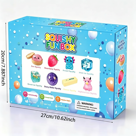 8 Variety Cute Squish Toys