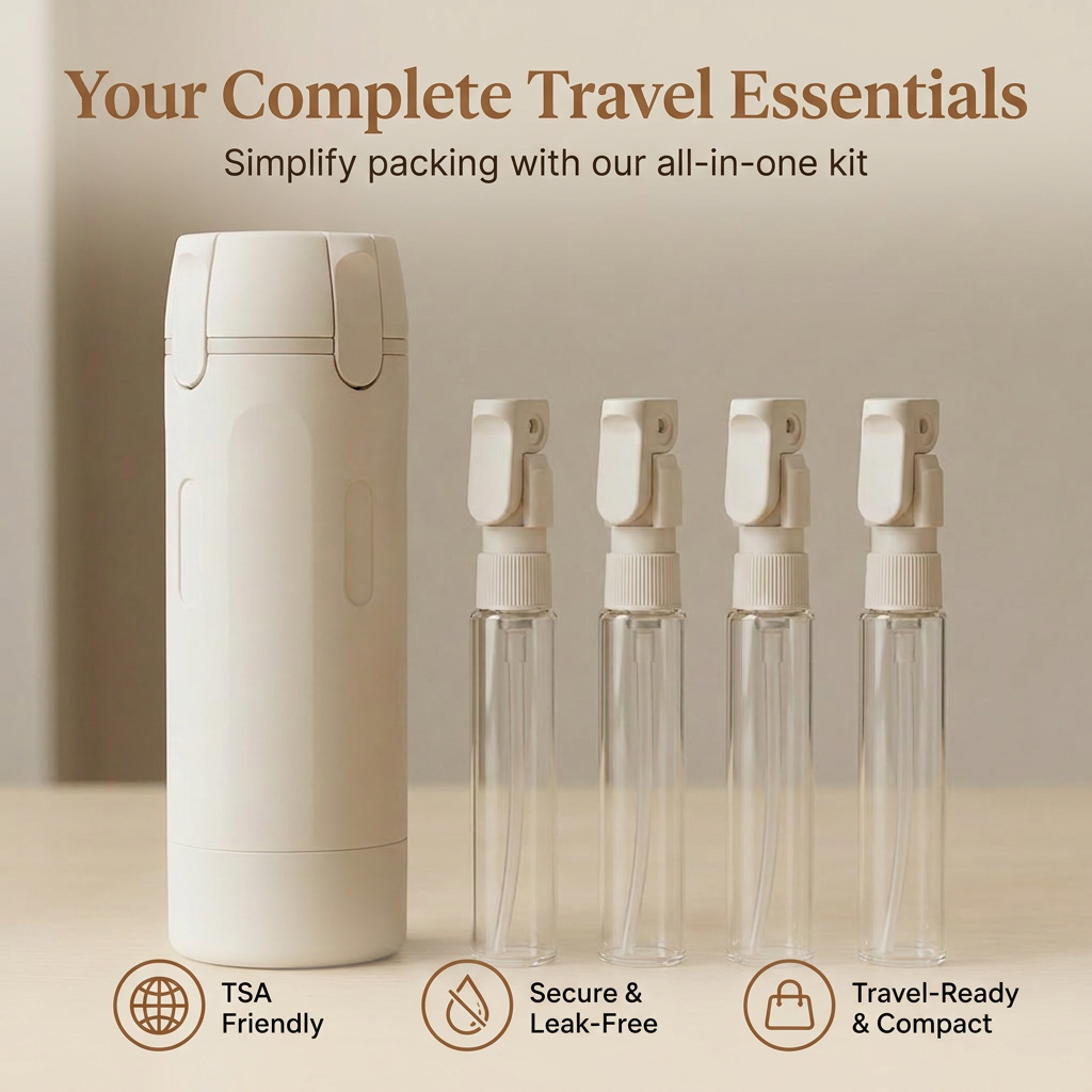 4-in-1 Travel Refillable Toiletry Pumps