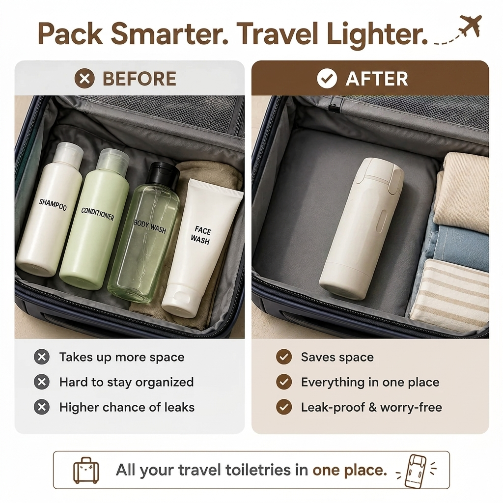 4-in-1 Travel Refillable Toiletry Pumps