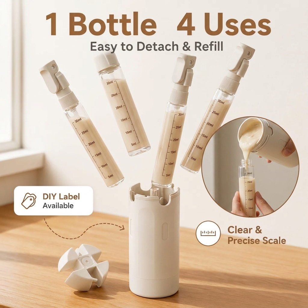 4-in-1 Travel Refillable Toiletry Pumps